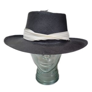 ❤️ 3 for $35 Vintage Kangol Straw Fedora Sun Hat Madras Band-One Size Large Brim